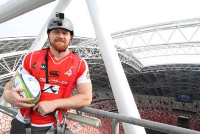 FIRST SPORTSMAN TO ASCEND THE NATIONAL STADIUM ROOF